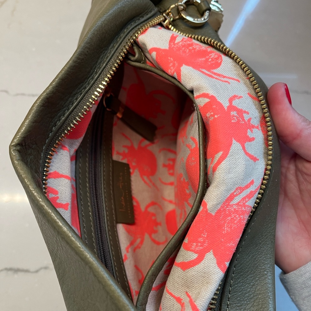 India Hicks green leather clutch - Picture 4 of 5